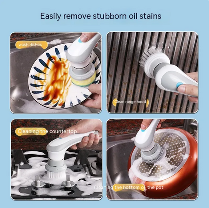 Electric Cleaning Brush 4 In 1 Spinning Scrubber Handheld Electric Cordless Cleaning Brush Portable